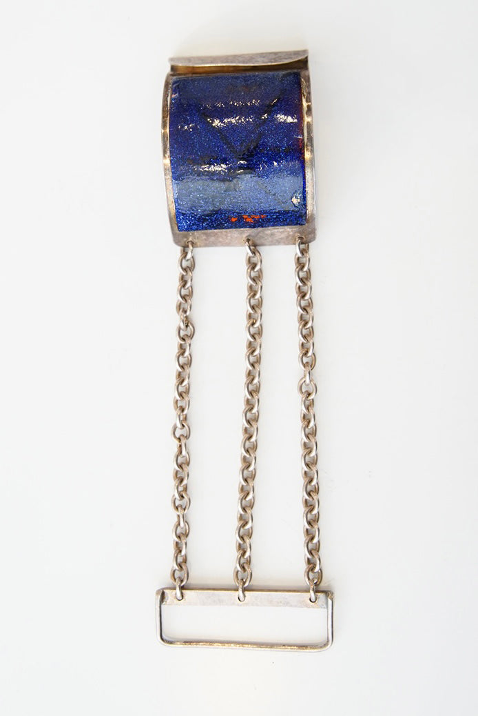 1960-70s Jacob Hull from Denmark, ceramic face chain bracelet