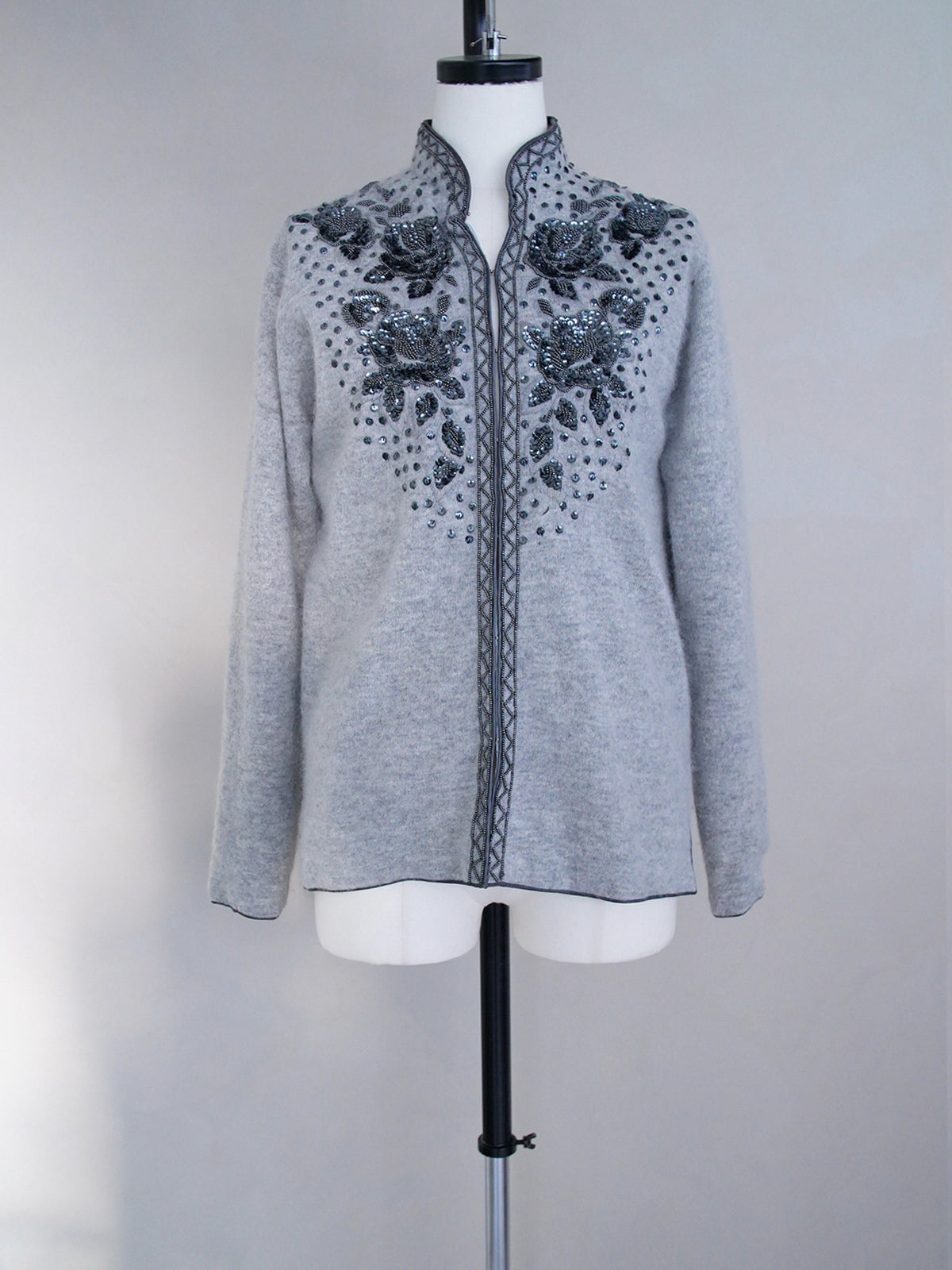 1960s Angola, sequin, embroidered knit jacket