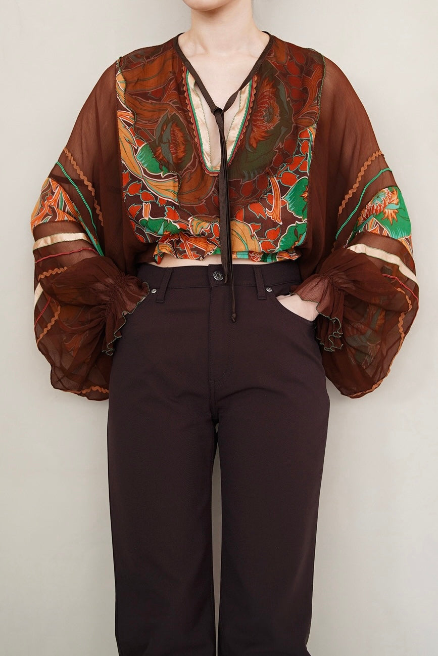 1970s London Vintage, liberty made couture blouse