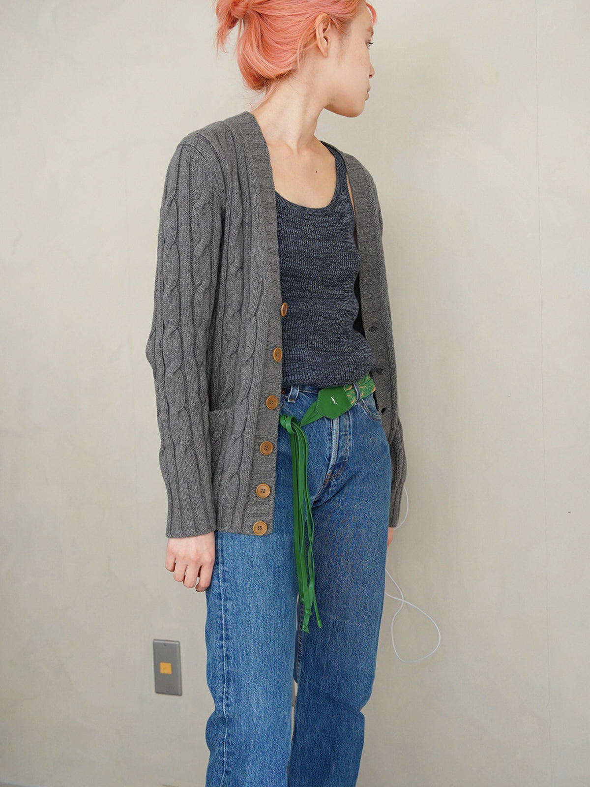 1970s Yves Saint Laurent, cable knit cardigan