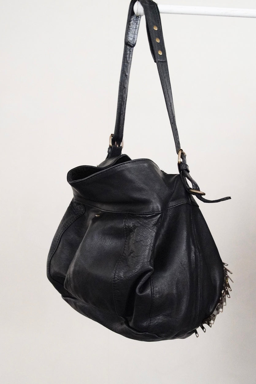 1990s anonymous, full zip leather bag