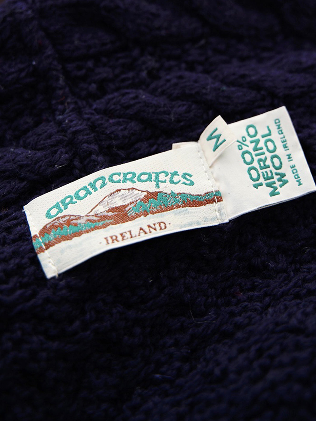 1990s Arancrafts, flare hem shawl knit cardigan