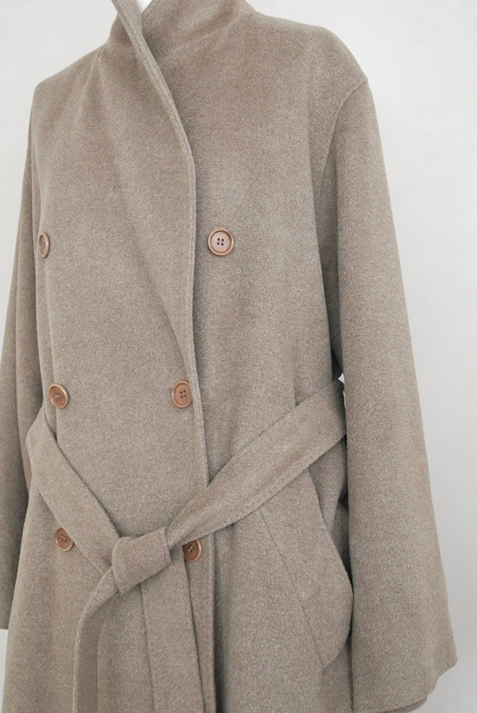 Early 2000s Max Mara, belted short hair long coat