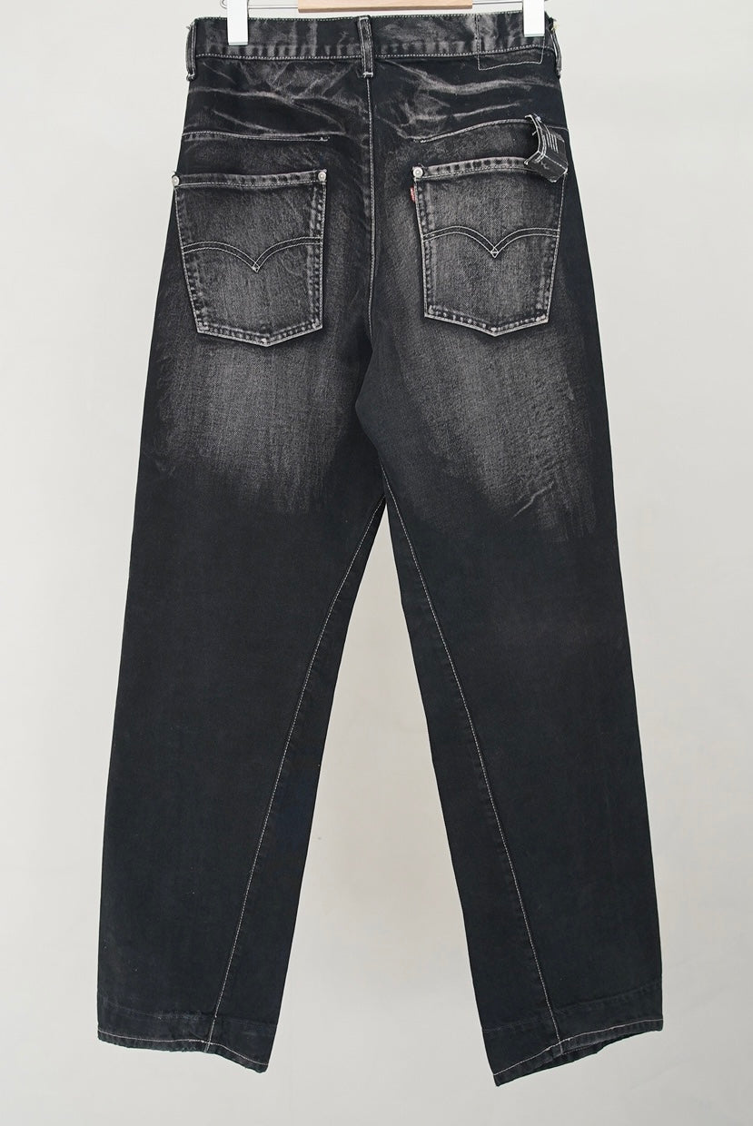 1990s Euro Levi's, black faded denim