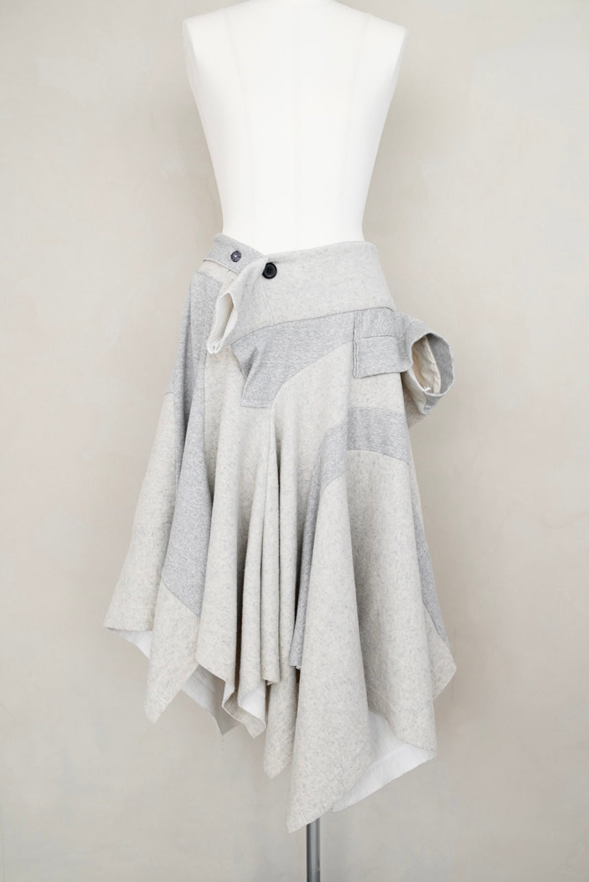 Early 2000s Y's, random patchworked sweat skirt