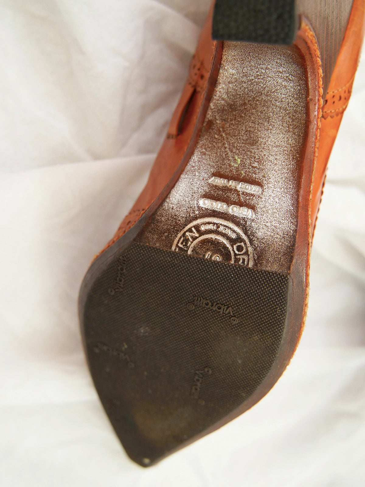 1990s Dries Van Noten, leather pumps with shell cover