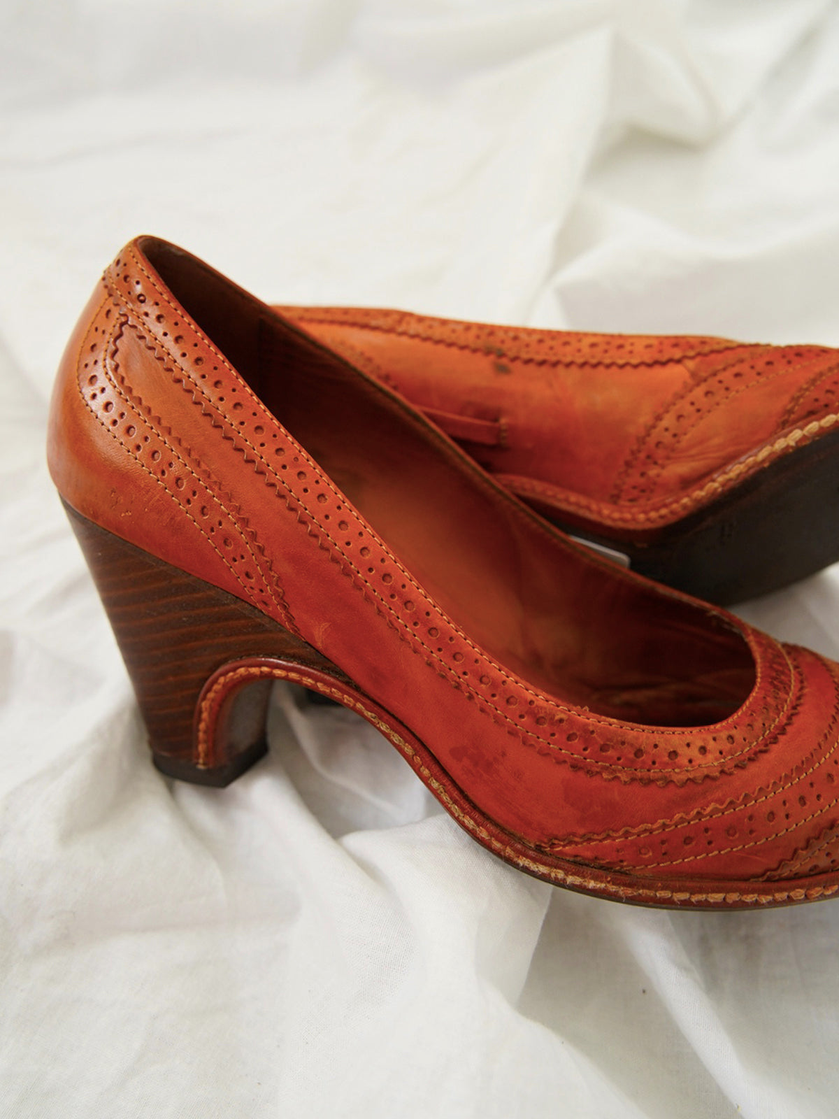 1990s Dries Van Noten, leather pumps with shell cover