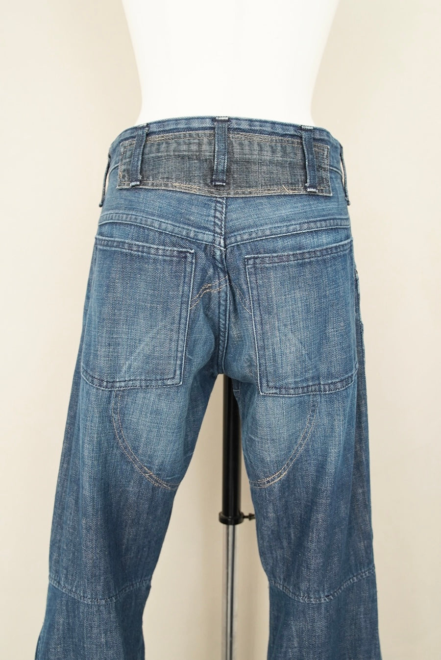 patchwork denim trousers