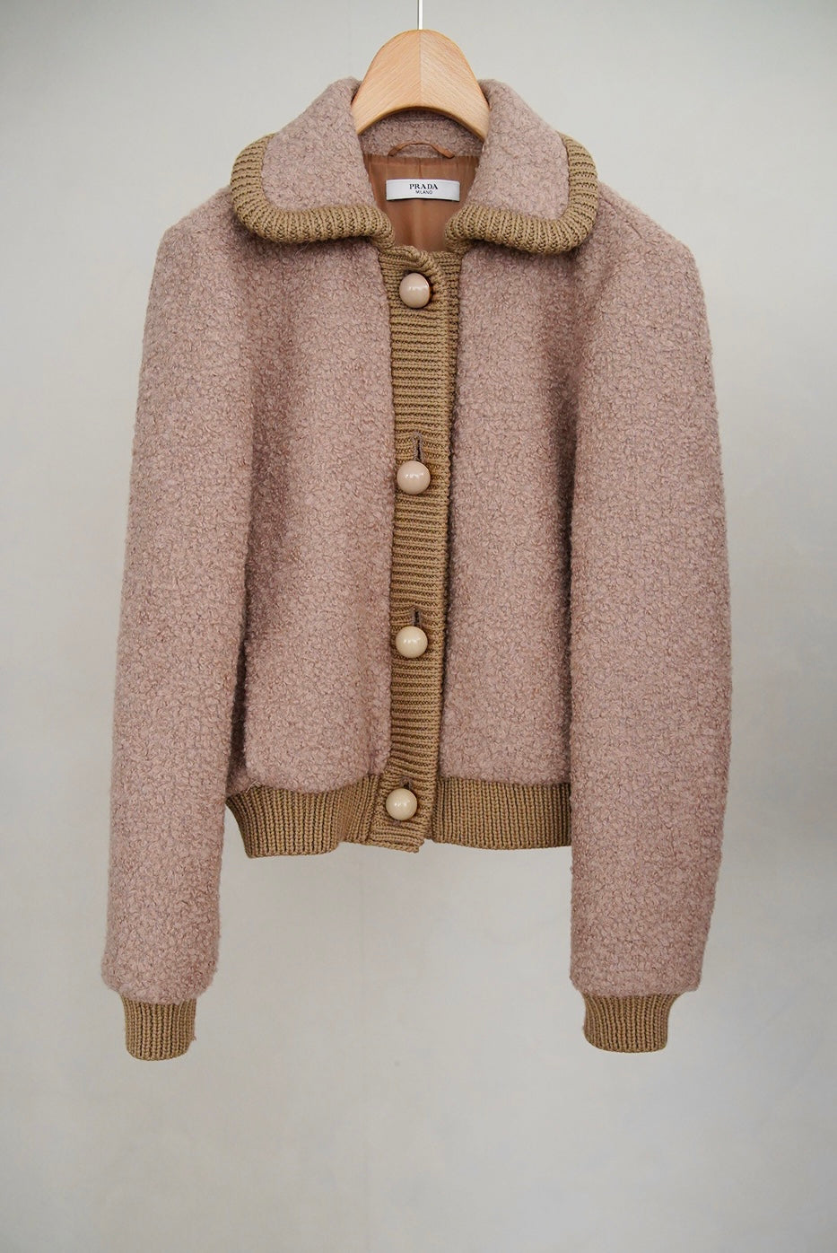 2000s Prada, curly wool studium blouson