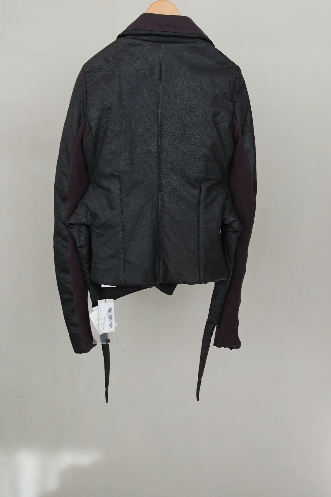 2000s Rick Owens, stone wash leather puffer down jacket