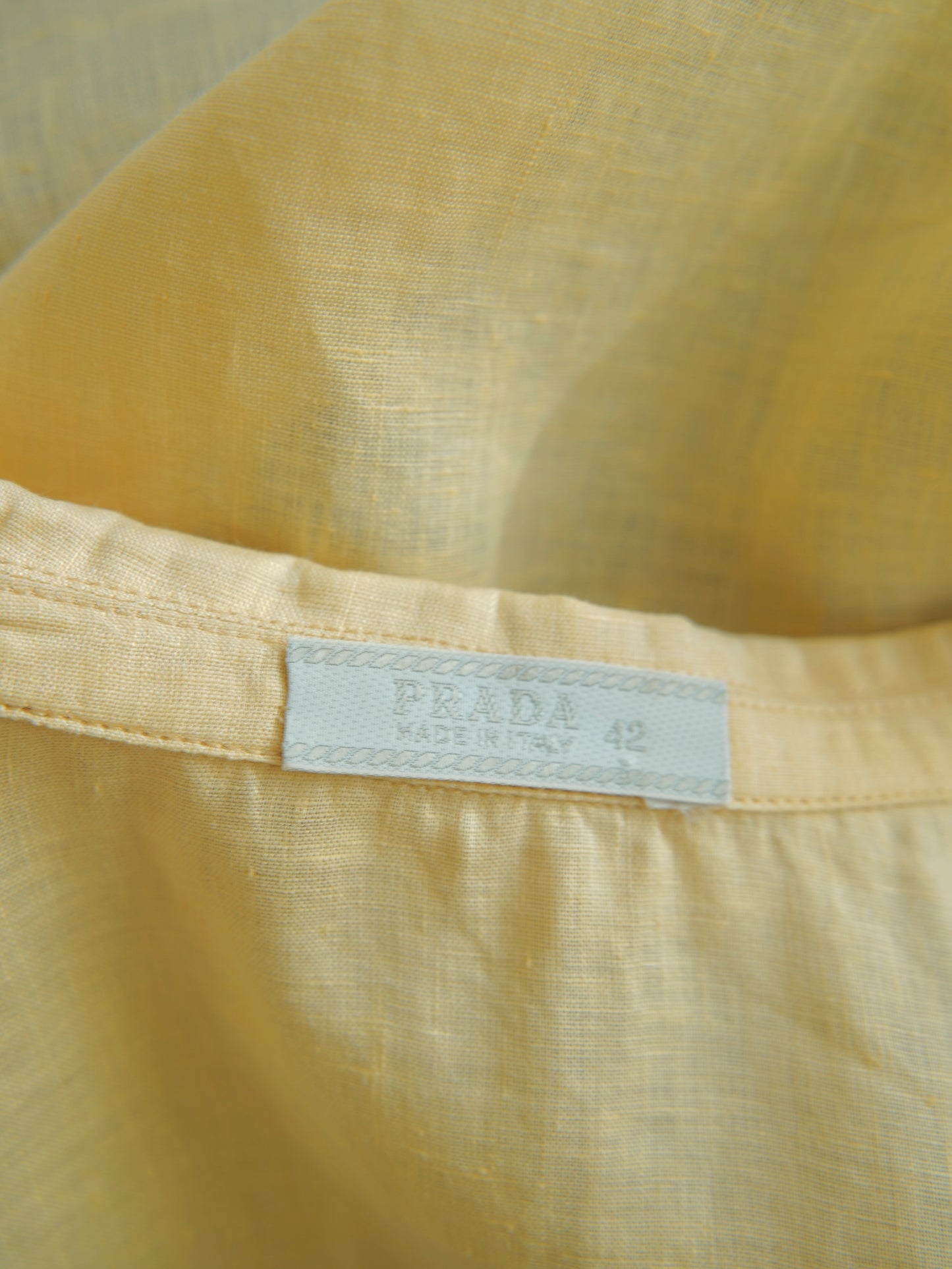1990s Prada, open collar linen shirt