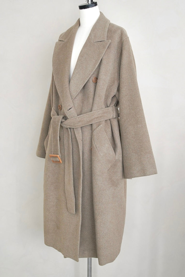Early 2000s Max Mara, belted short hair long coat