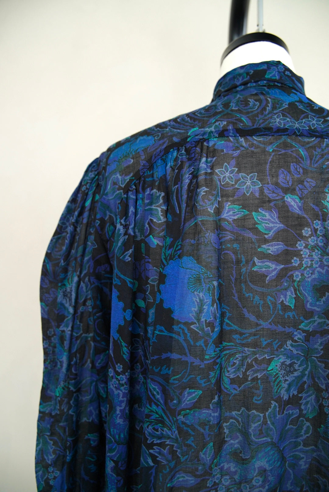 2000s Dries Van Noten, botanical printed detachable long tie blouse