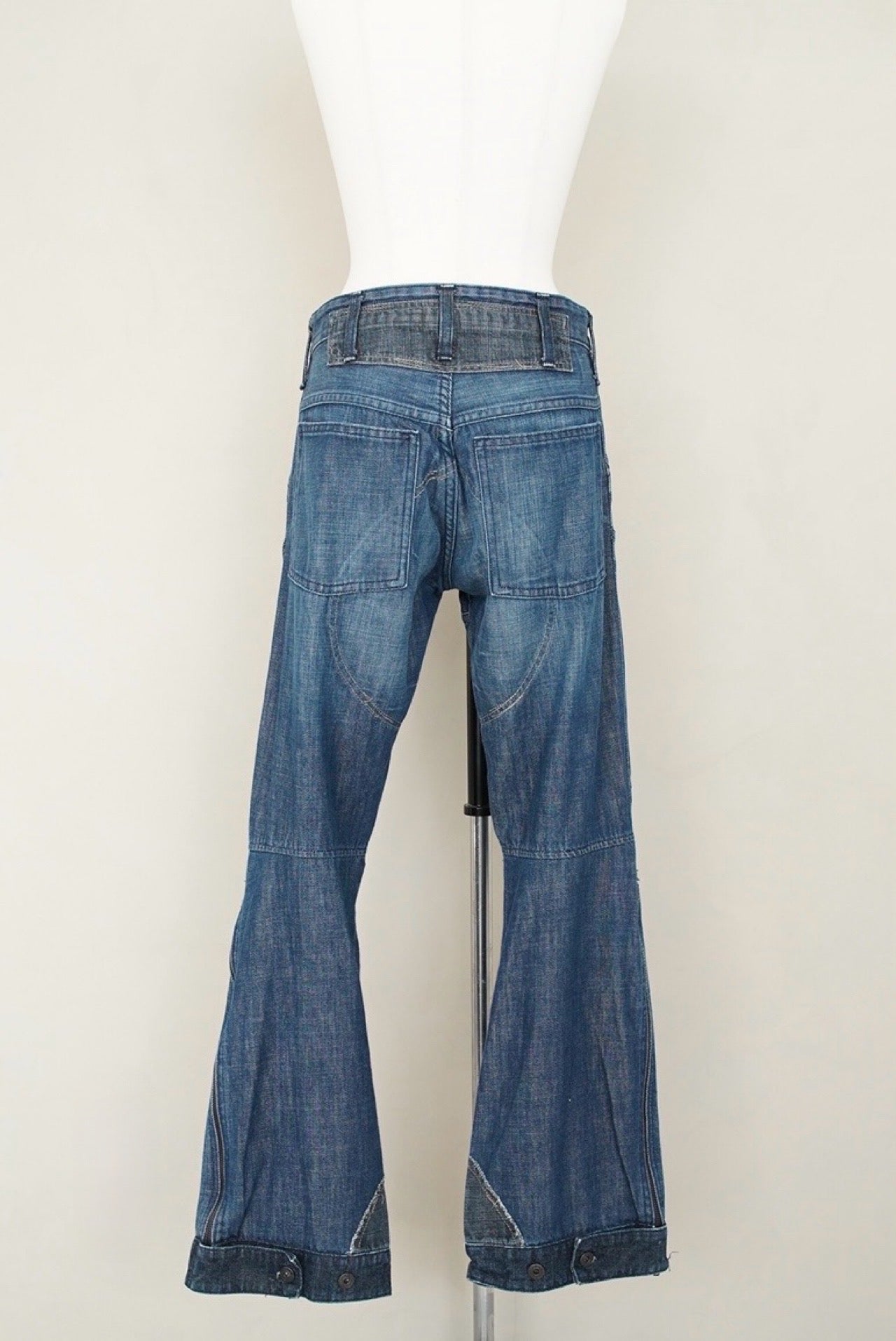 patchwork denim trousers