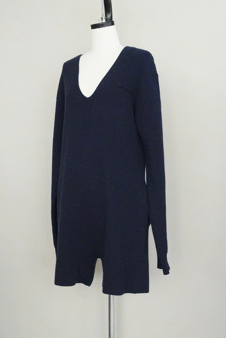 00s Helmut Lang, rib knit allinone in navy