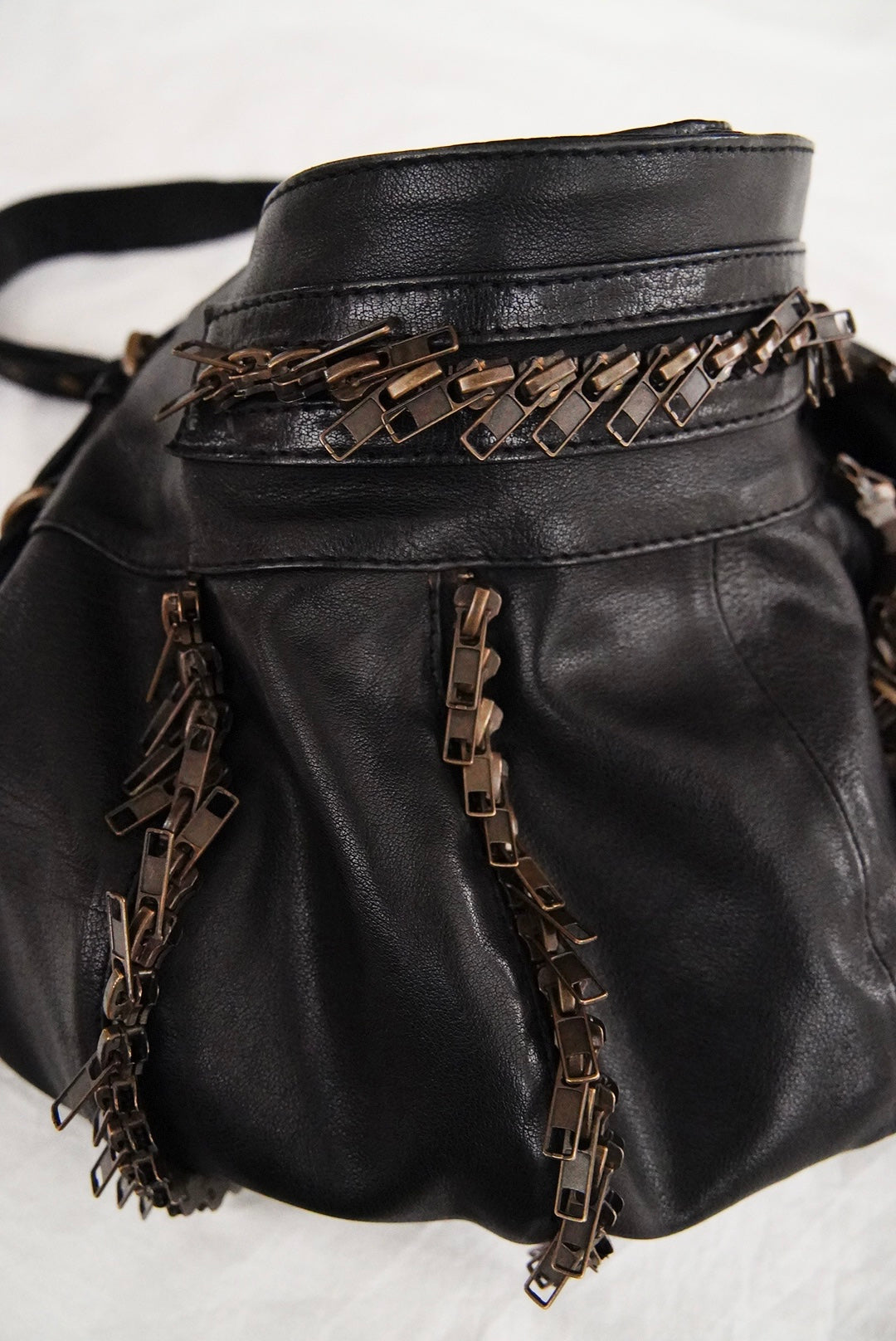 1990s anonymous, full zip leather bag