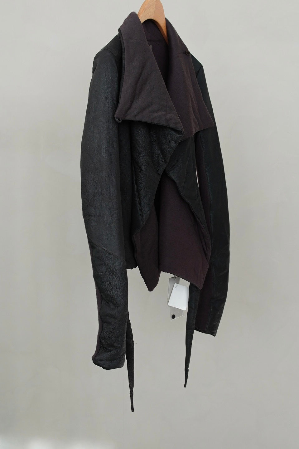 2000s Rick Owens, stone wash leather puffer down jacket