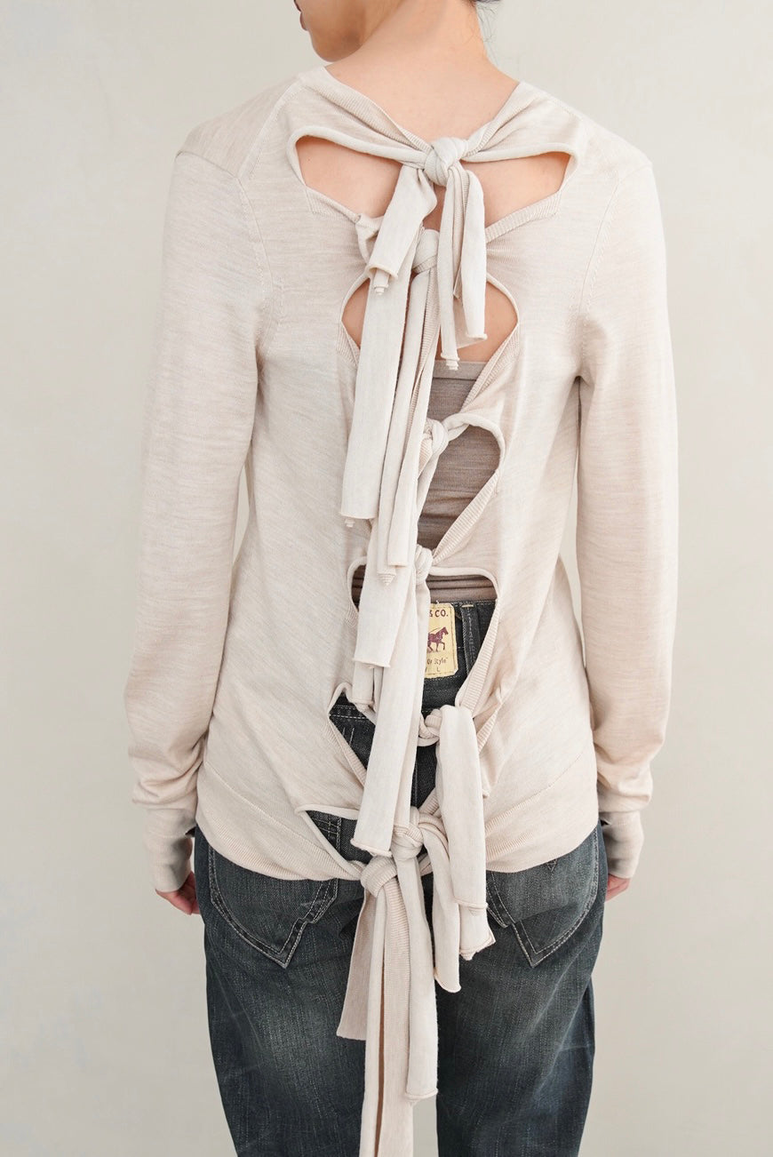 2000s Celine by Phoebe Philo, back tied knit top
