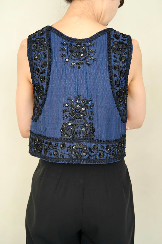 1960s Vintage, embroidered bijou vest