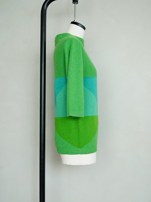 1960s Ballantyne designed by Bonnie Cashin, abstract pattern cashmere knit top