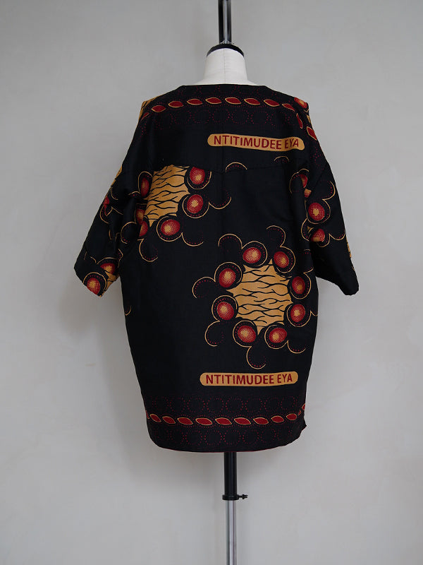 1980s African Vintage, batik printed over pullover top