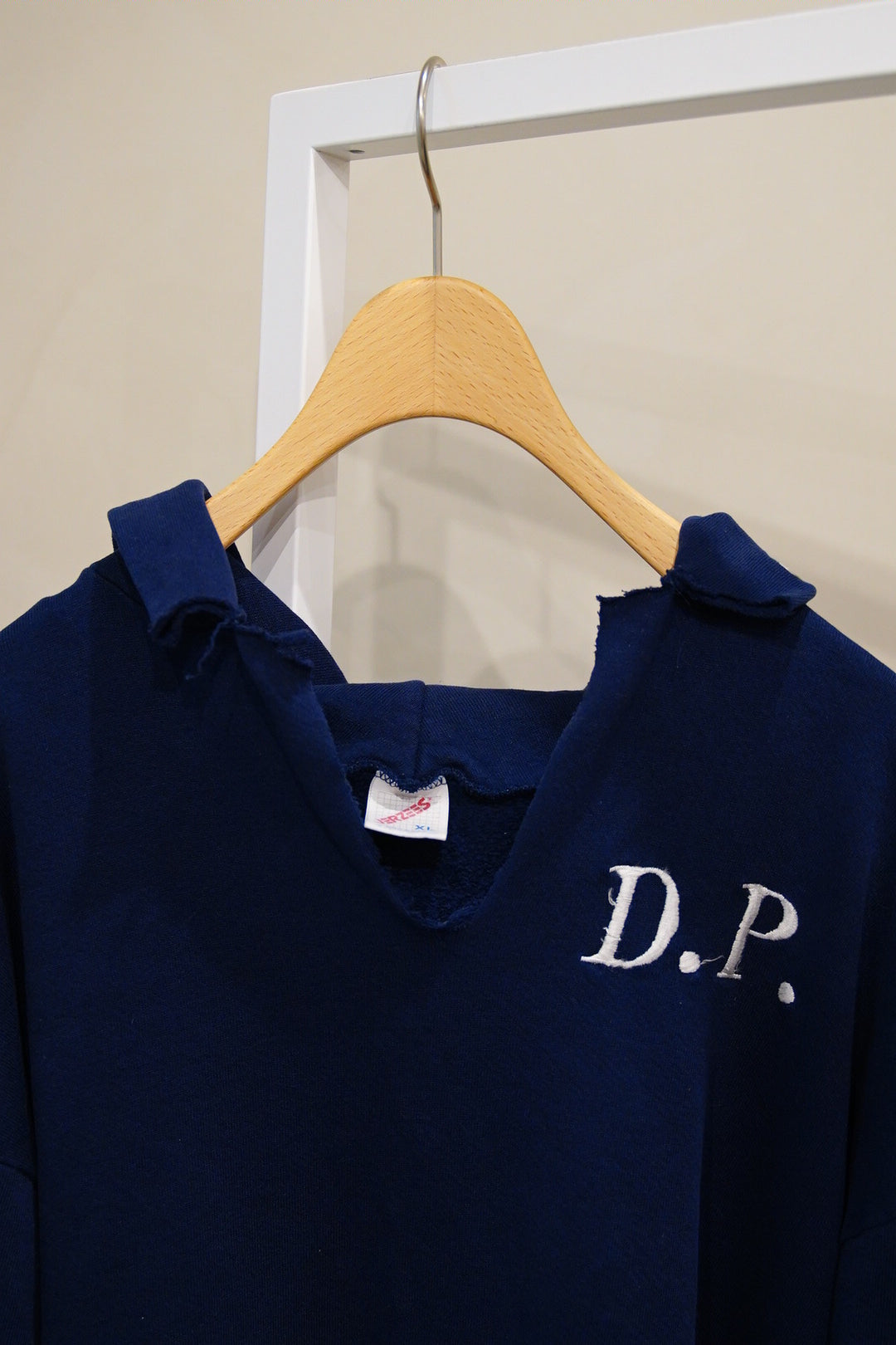 1980s Junk embroidered sweat hoodie in navy