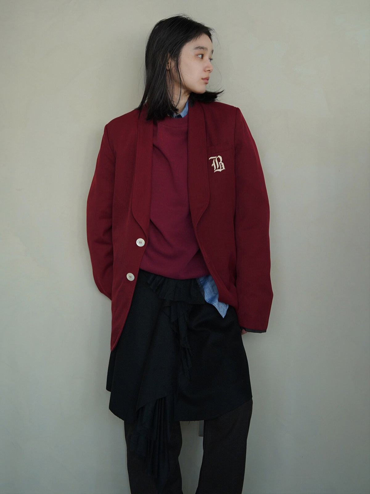 1960s Lettered shawl collar jacket