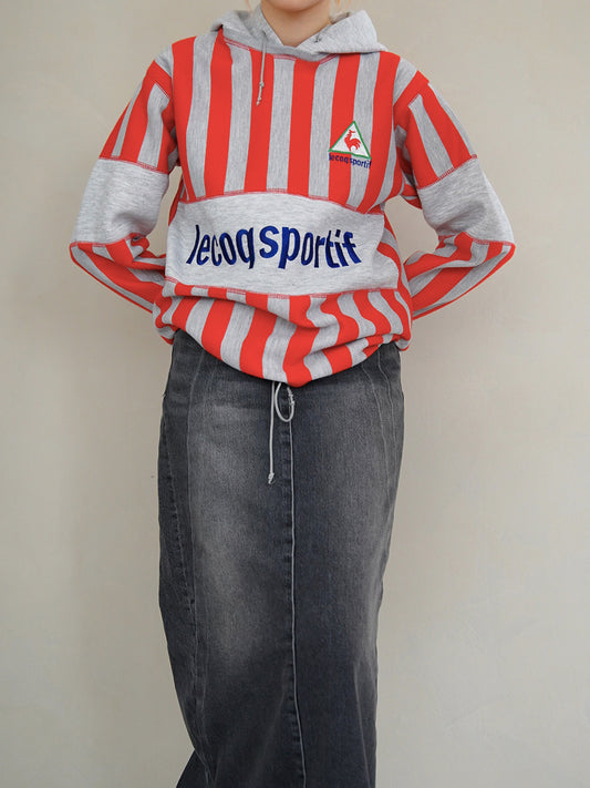 1980s Le coq sportif, striped sweat hoodie