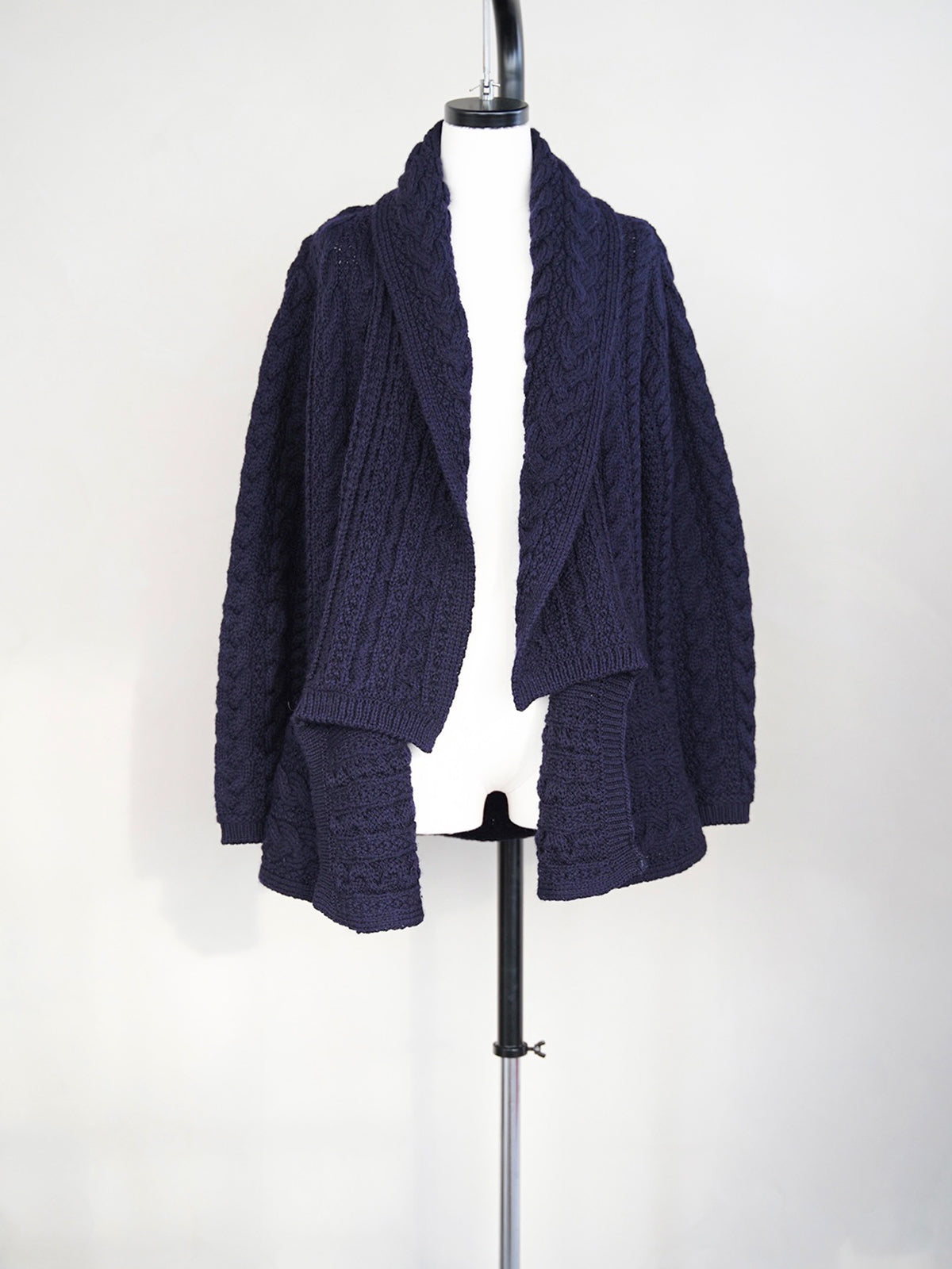 1990s Arancrafts, flare hem shawl knit cardigan