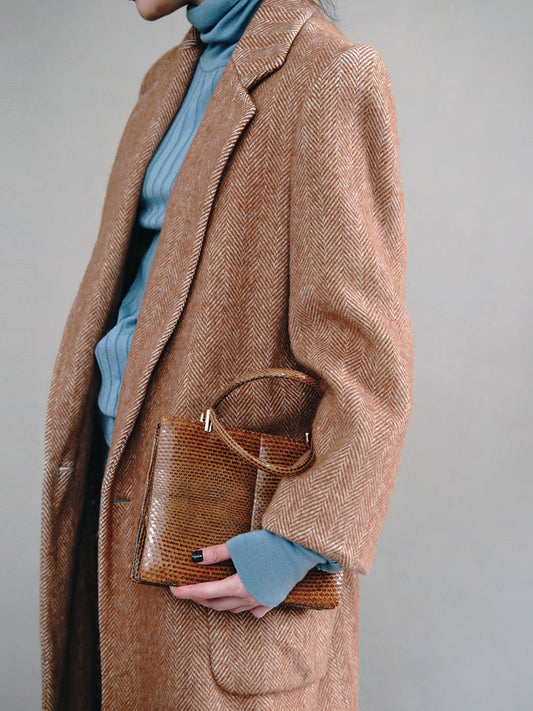 1990s Perry Ellis, herringbone coat