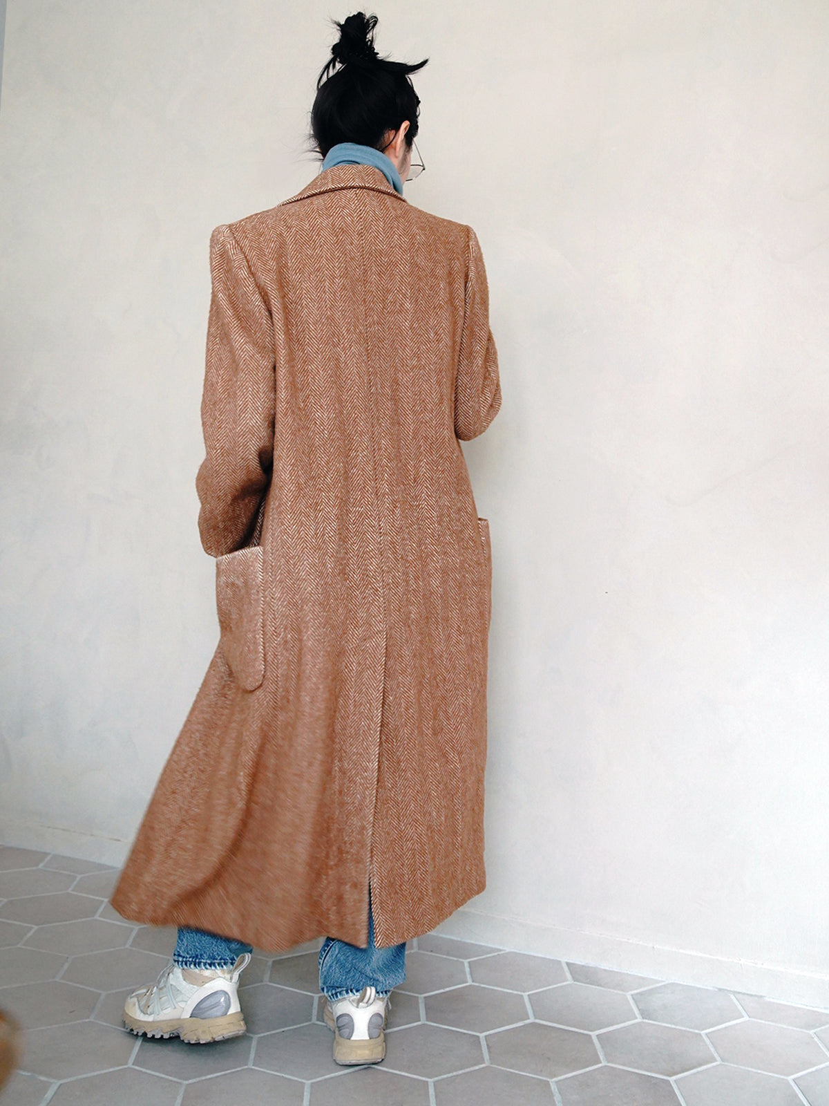 1990s Perry Ellis, herringbone coat