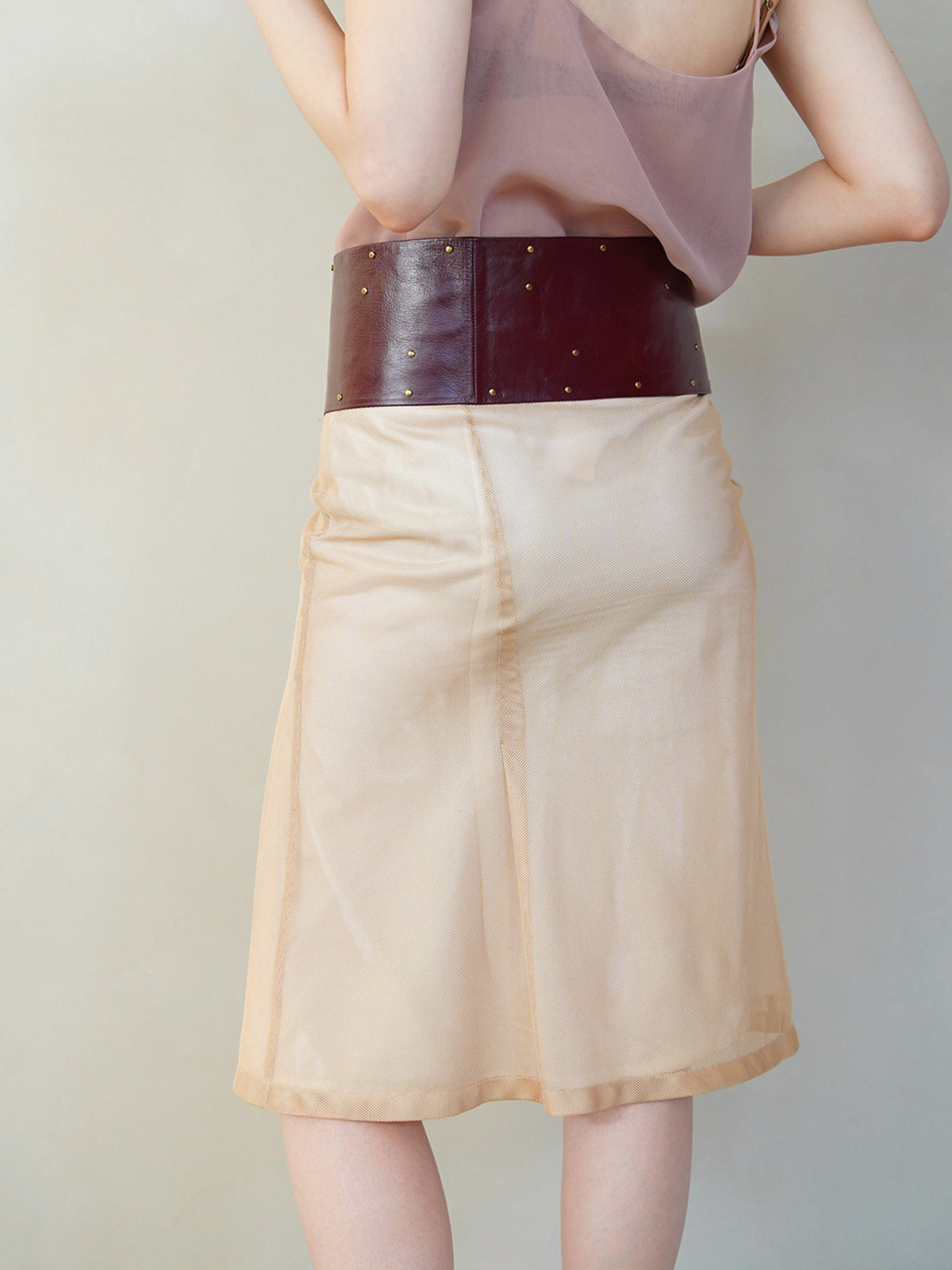 Early 2000s Jil Sander, mesh layered skirt
