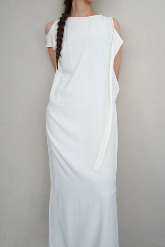 2000s Helmut Lang, asymmetry long dress