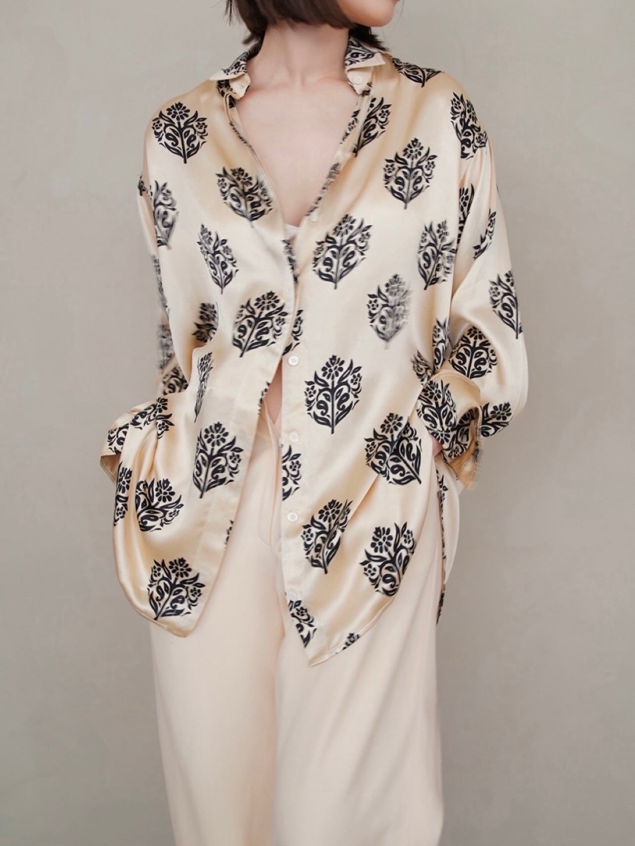 2013 Pre Fall Celine by Phoebe Philo, damask pattern shirt