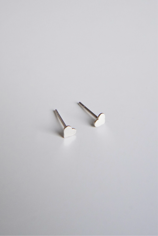 Deadstock, pressed heart pierced earrings