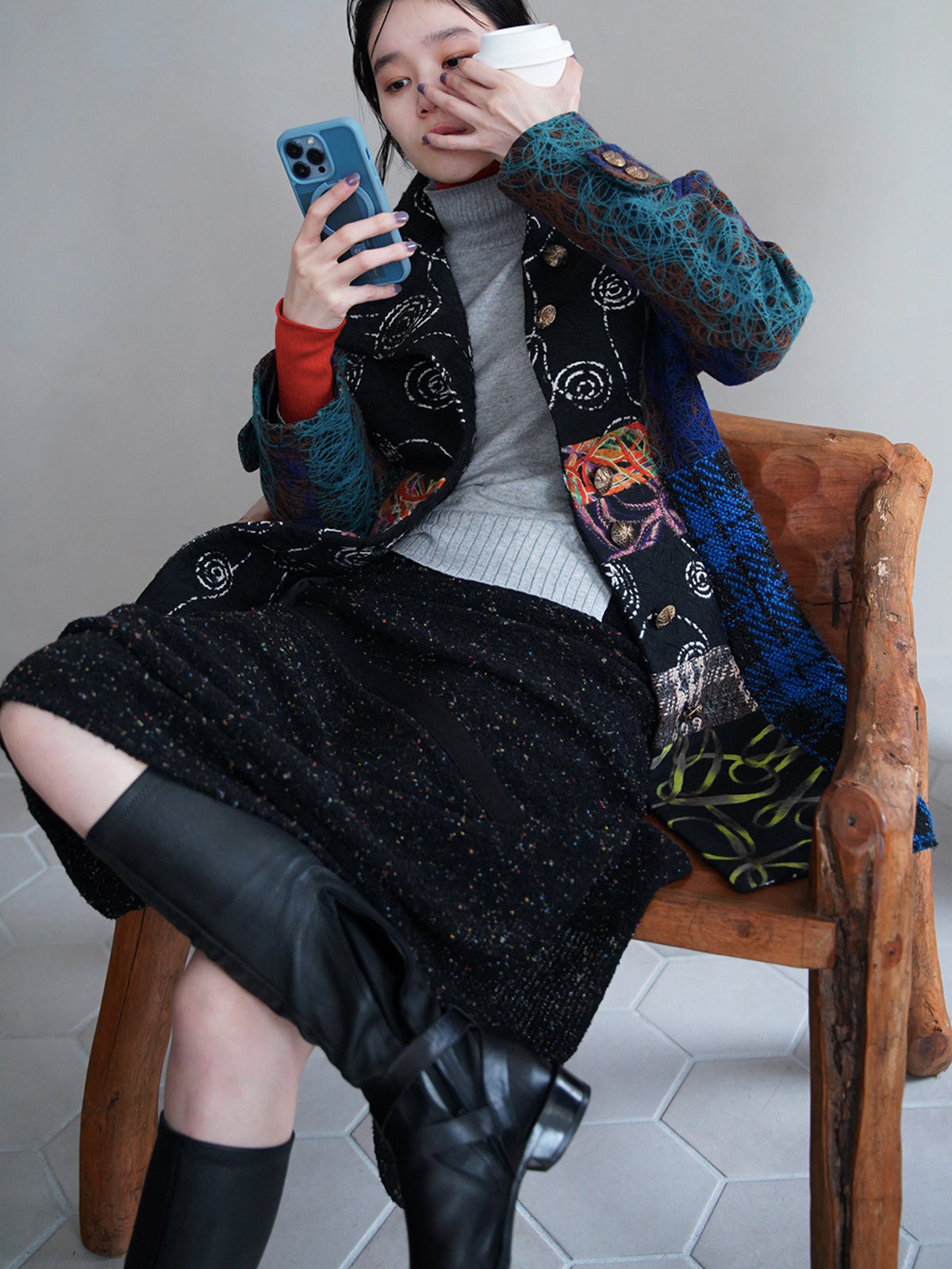 2000s Fulled quilted patchwork jacket