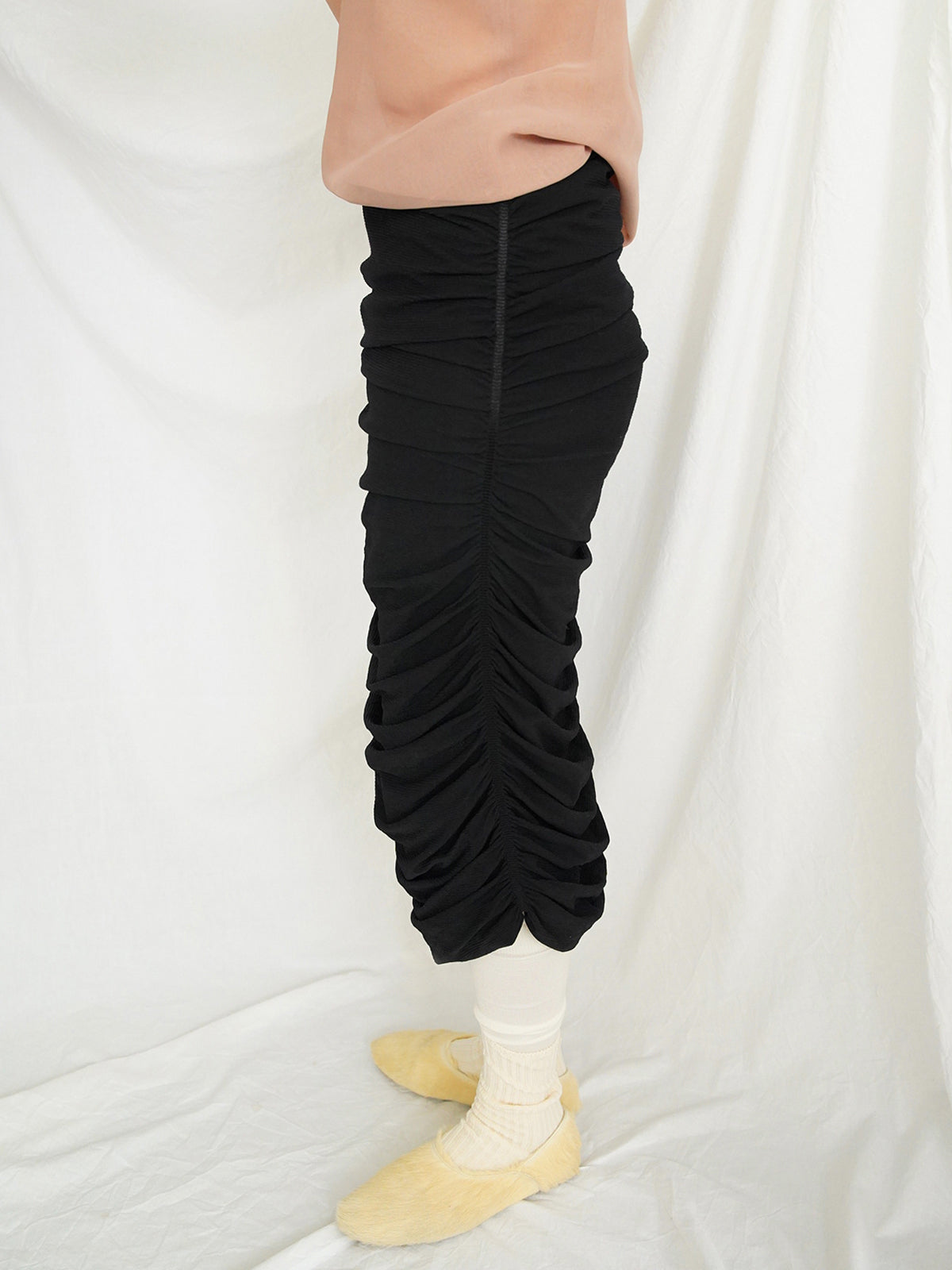 2000s jersey fabric drape skirt