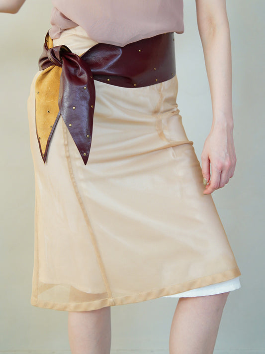 Early 2000s Jil Sander, mesh layered skirt