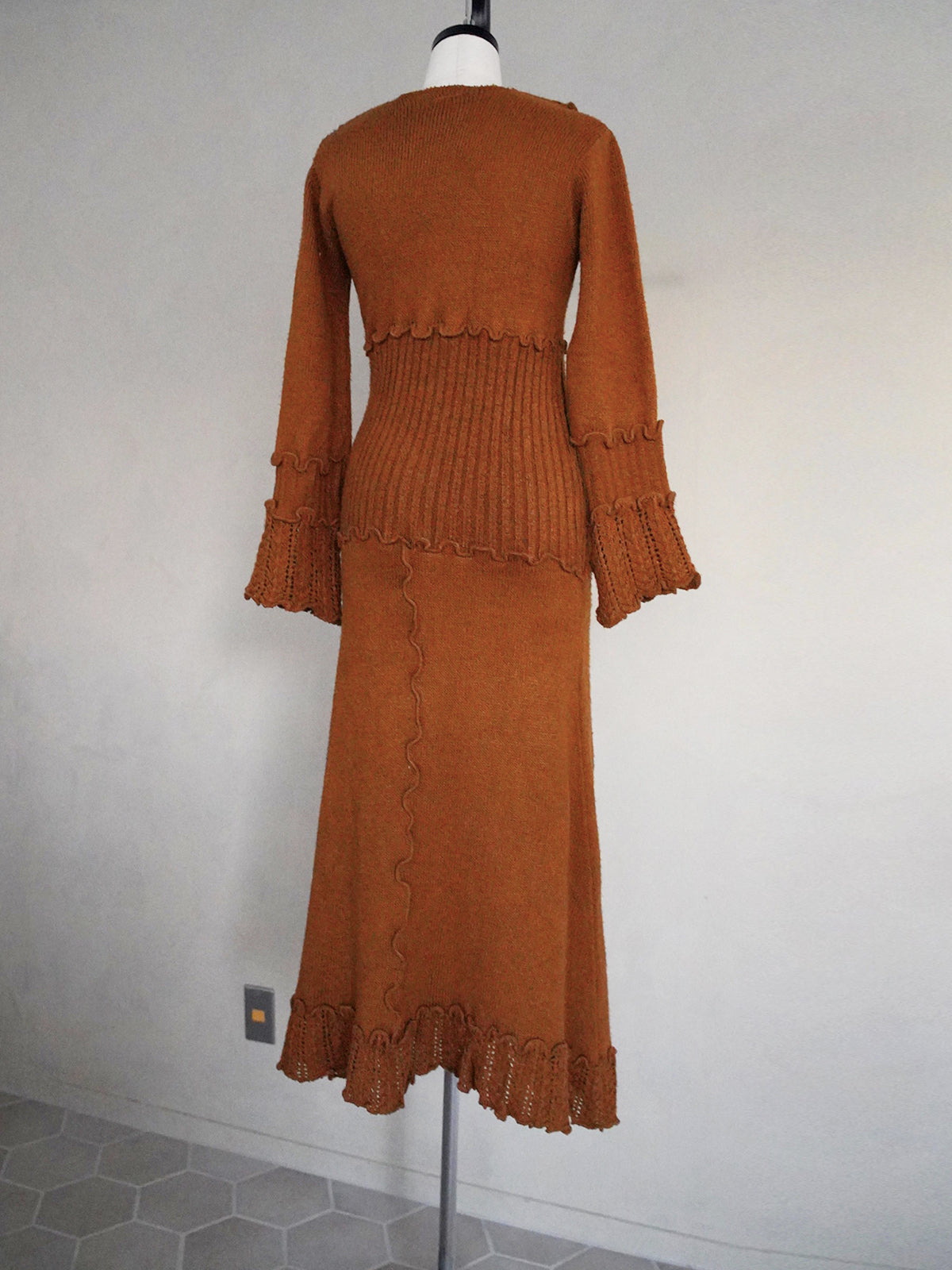 1990s Asymmetry knit tie dress