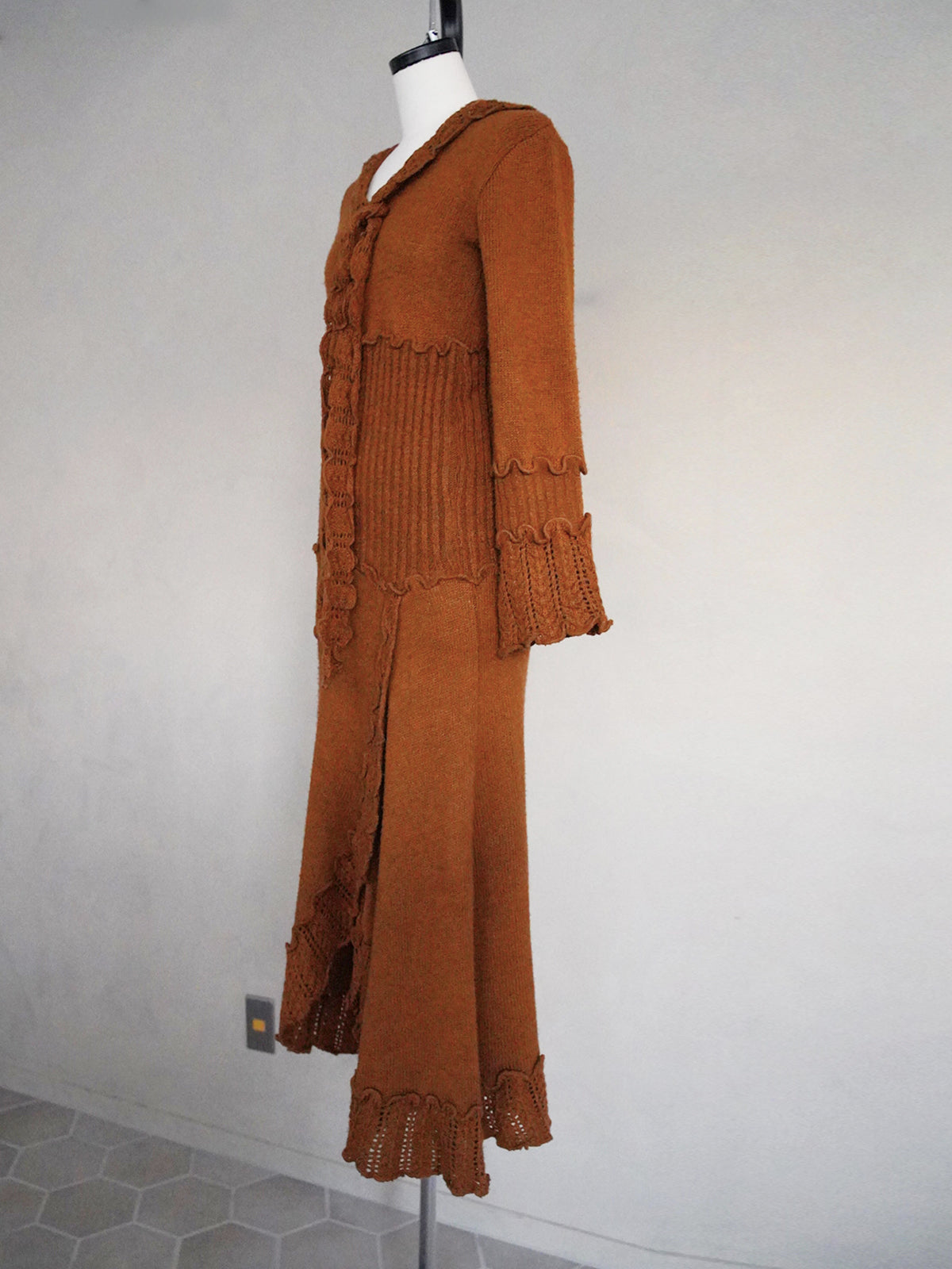 1990s Asymmetry knit tie dress