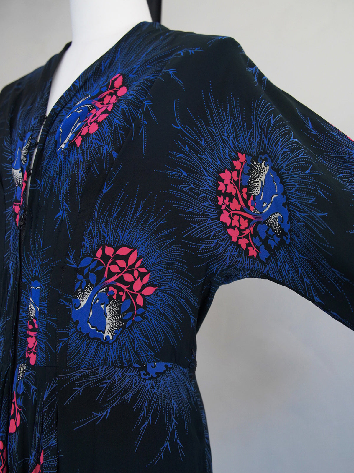 1950s Vintage, botanical printed dress