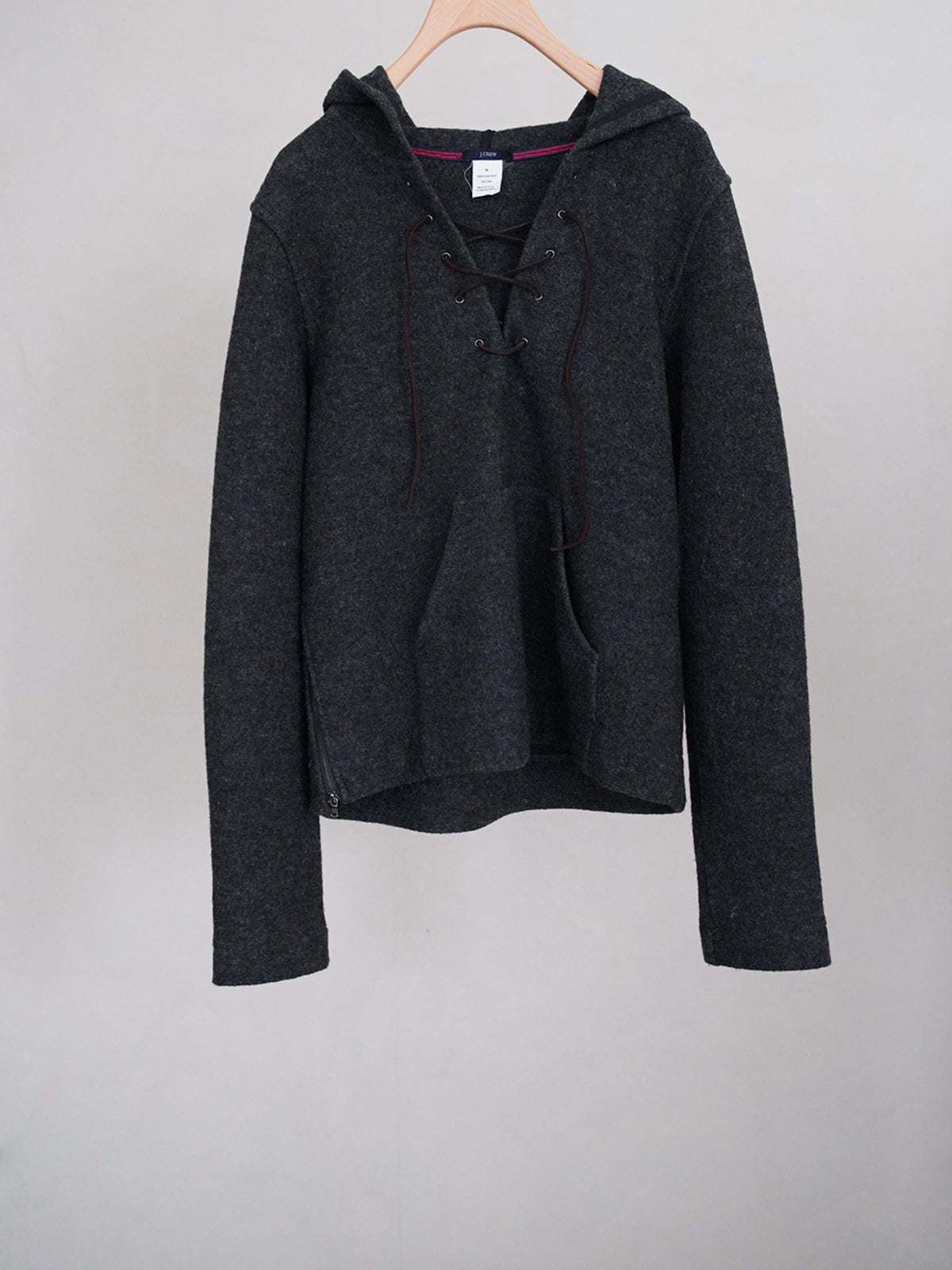 2000s J crew, lace up pullover top