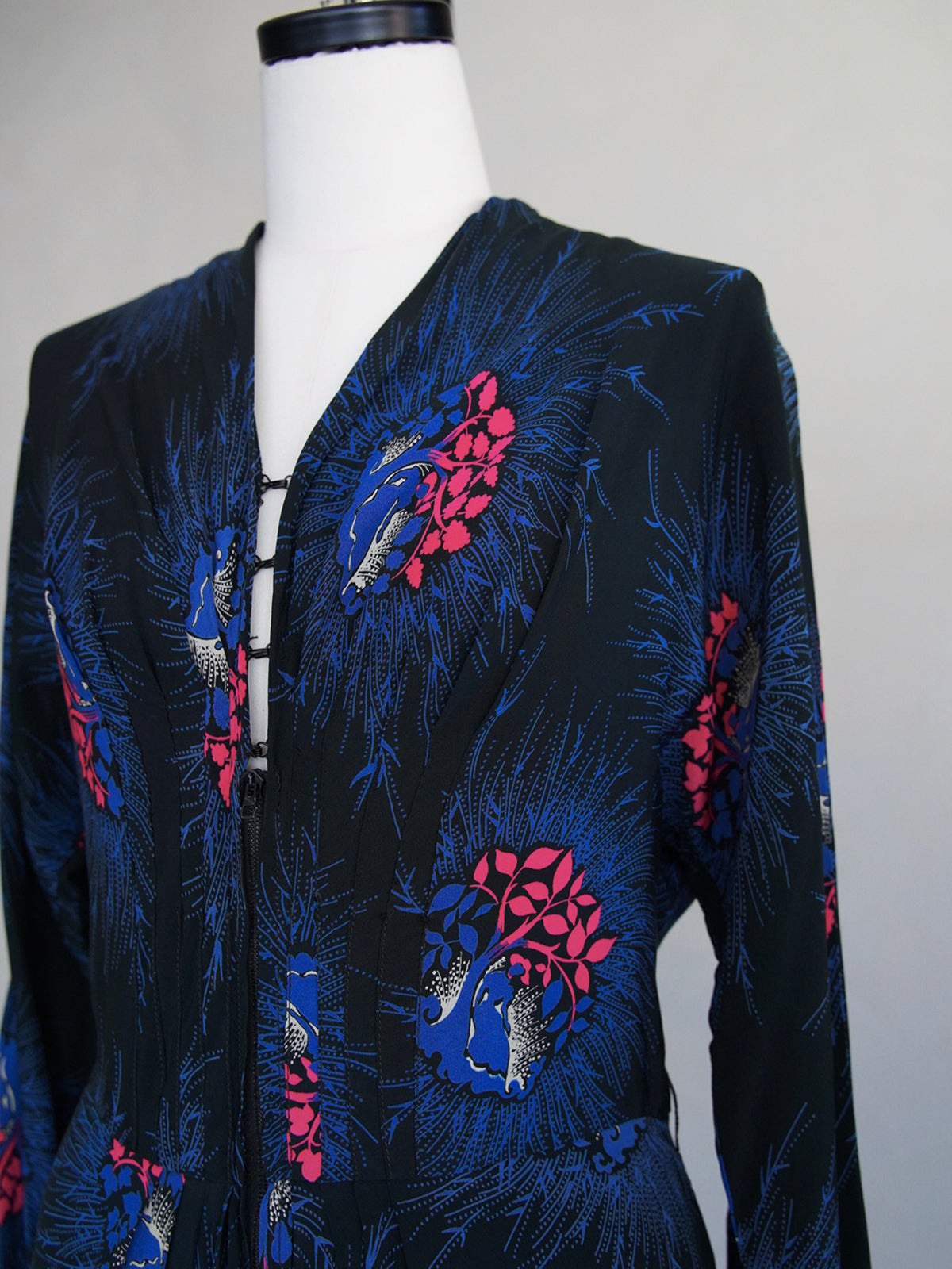 1950s Vintage, botanical printed dress