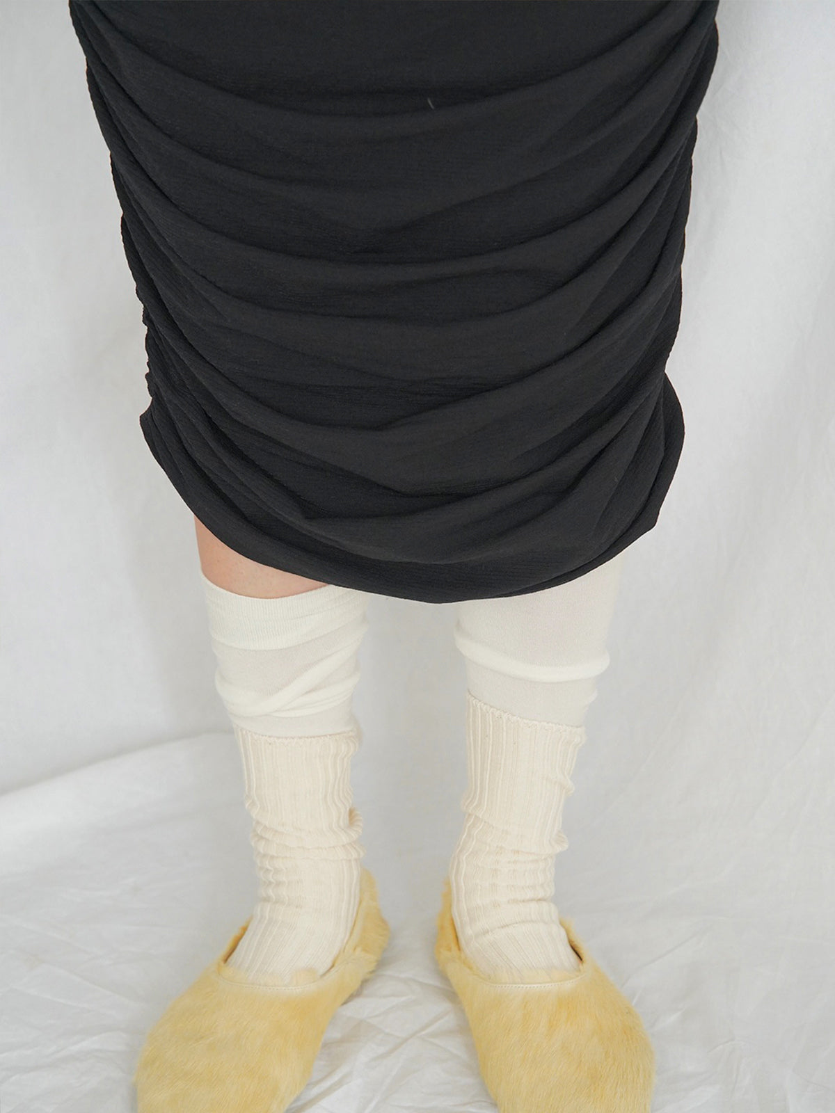 2000s jersey fabric drape skirt