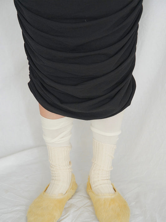 2000s jersey fabric drape skirt
