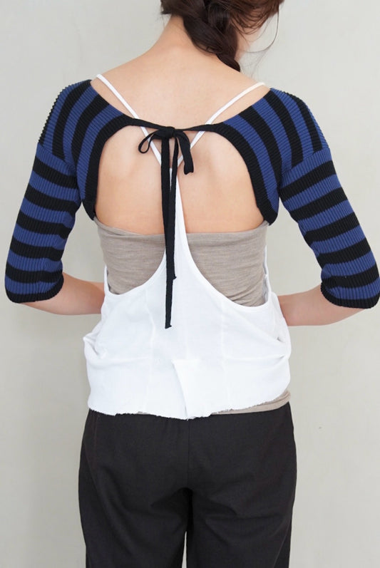 2000s Prada, short border bolero top