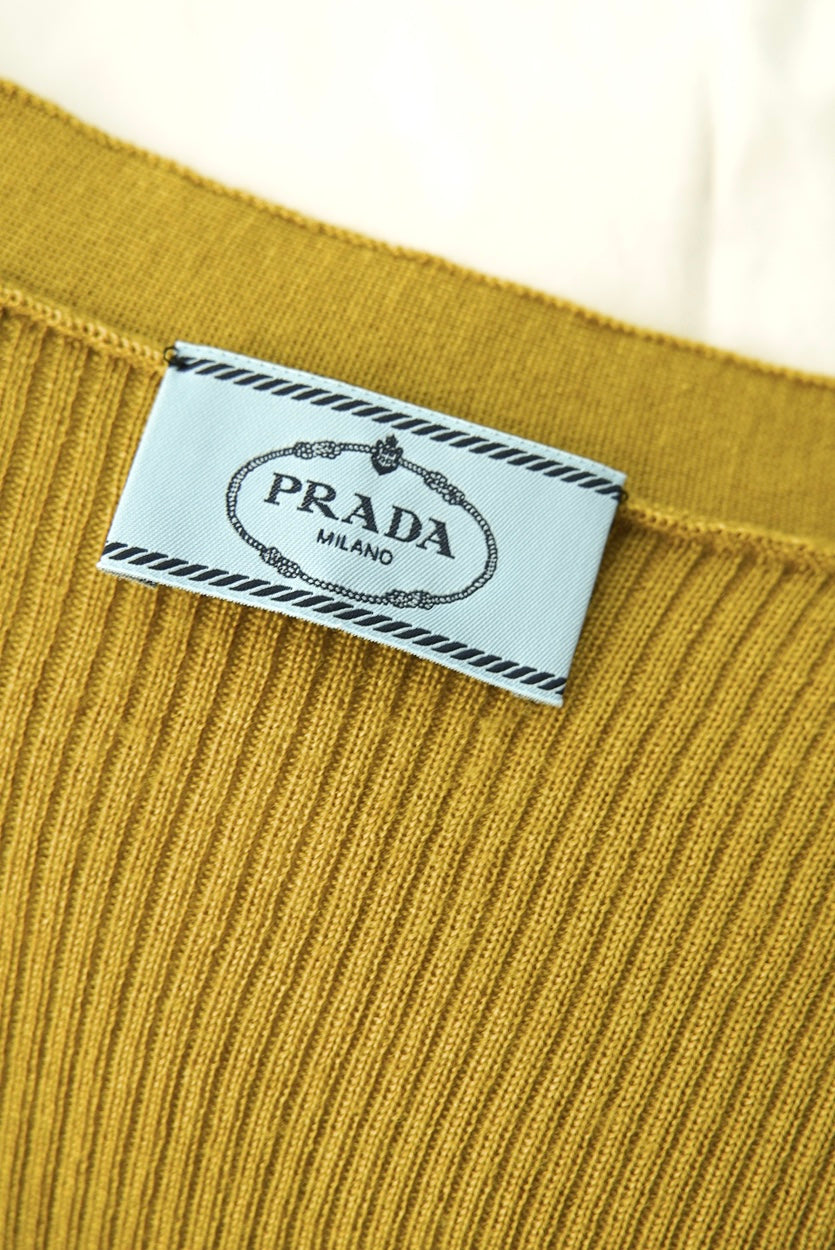 2000s Prada, rib knit cardigan