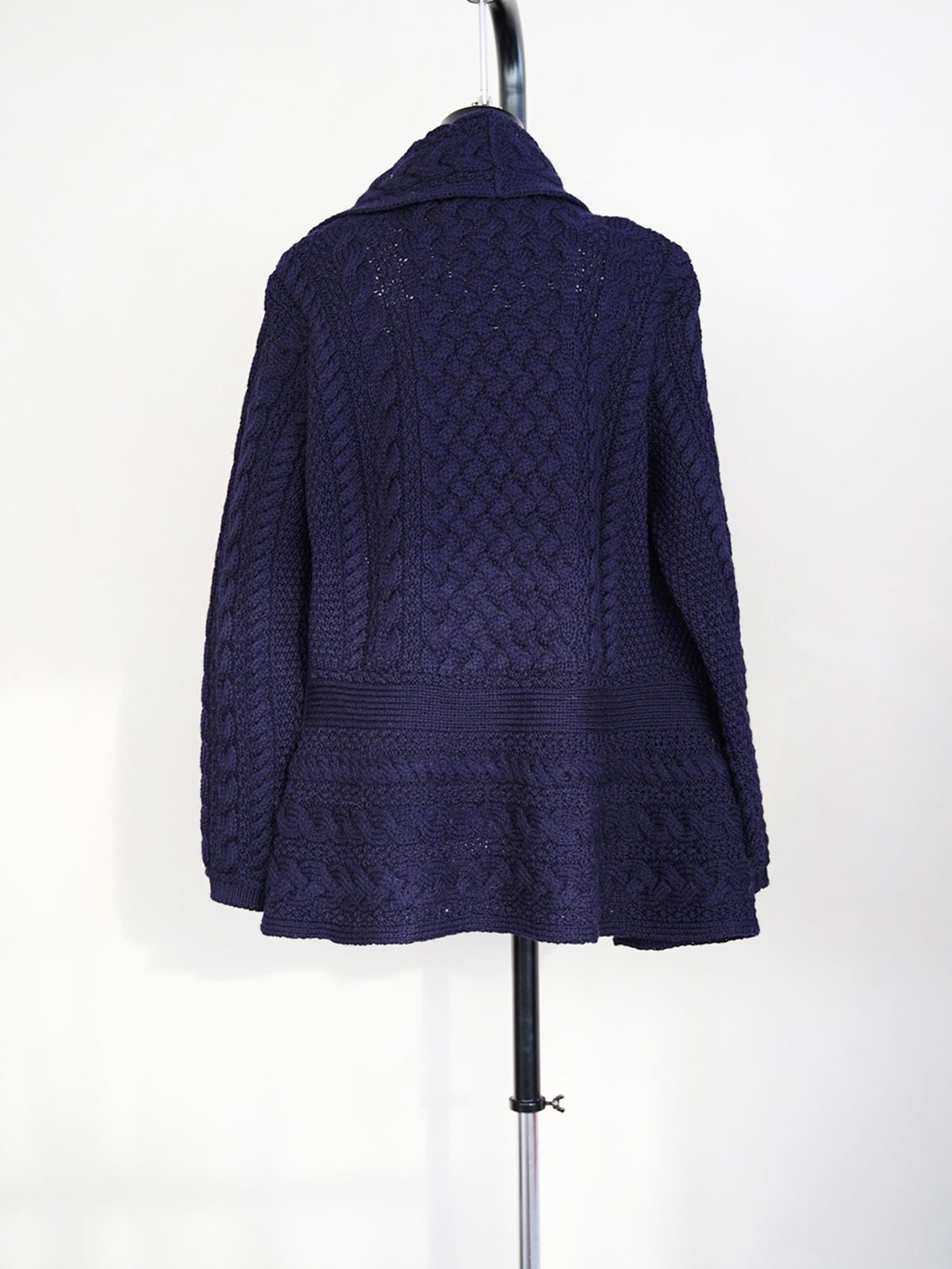 1990s Arancrafts, flare hem shawl knit cardigan