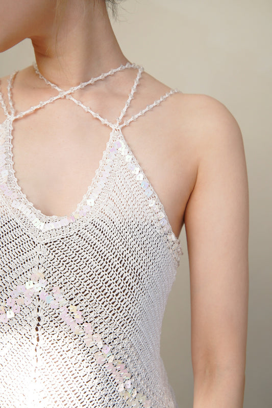 1990s Crochet camisole with sequins