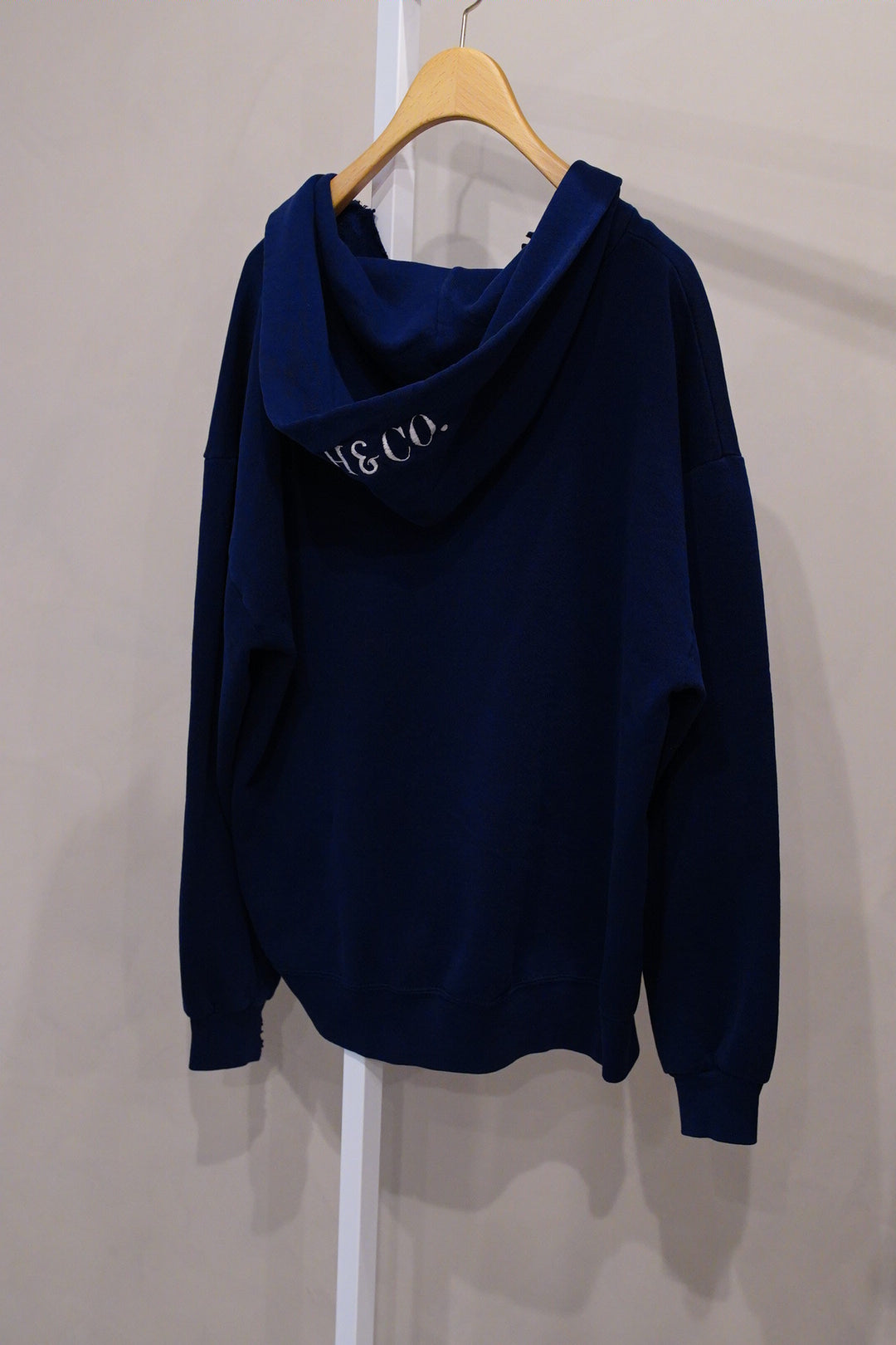 1980s Junk embroidered sweat hoodie in navy